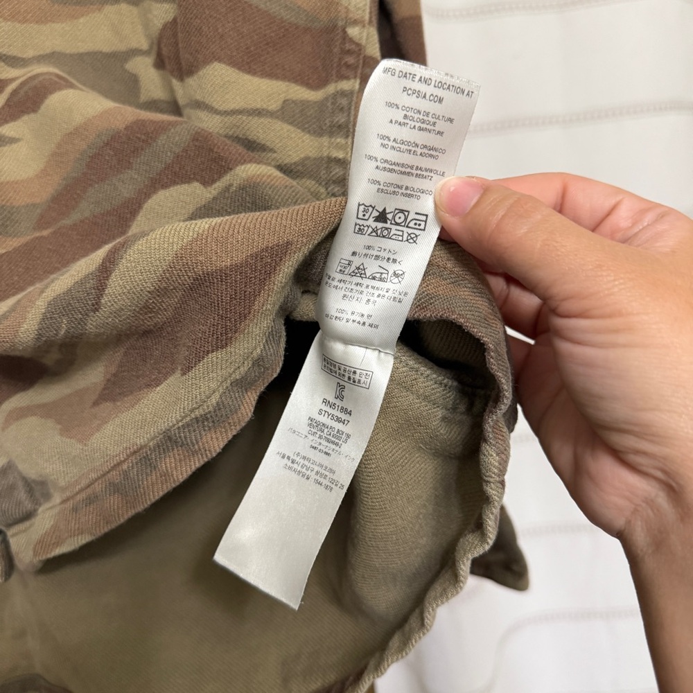 Patagonia Flannel Camo Shirt XL Fjord Brown Green Work Wear Utility Shirt - Picture 11 of 13